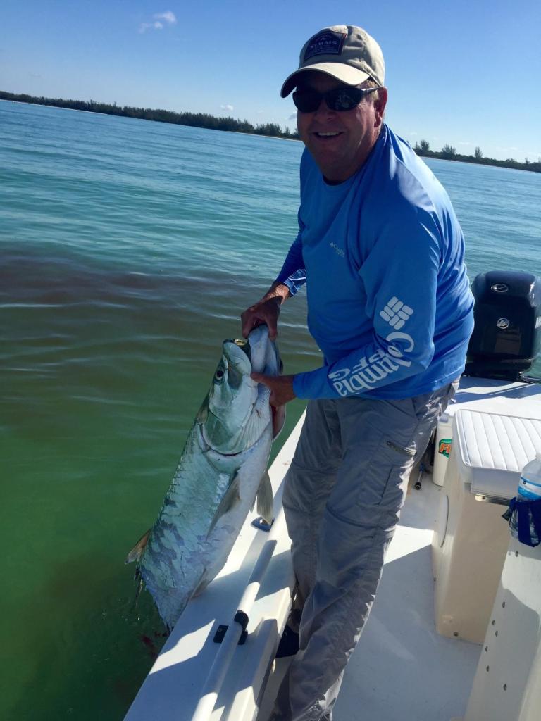 There are still some tarpon around, but also some huge sharks! This big tarpon was bitten in half by a 13 foot hammerhead on 6/9/15. 