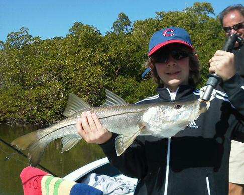 10 year old Gavin Woolman is proud of his first snook catch last week!