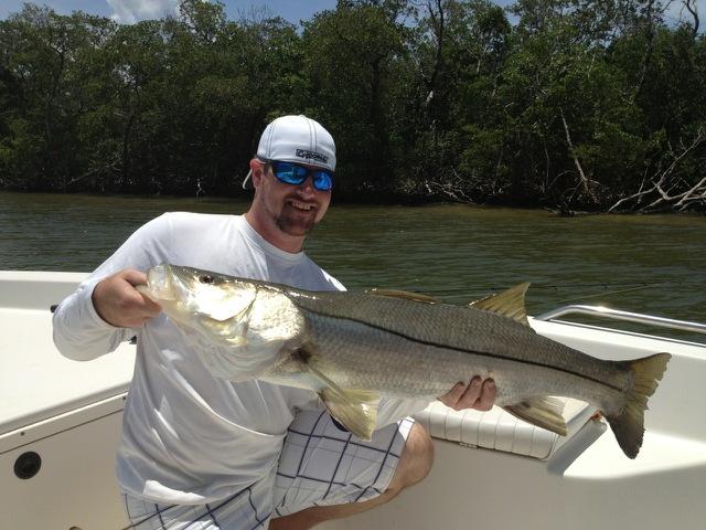 Pete Seitz with a nice snook released with Capt. Ben Geroy