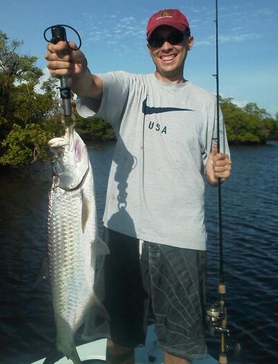 Chris Tilton released this juvenile tarpon on a trip with Capt. Todd last week.