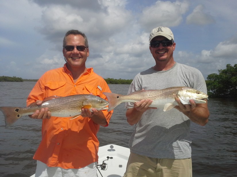 MIchael Morris and friend Drew got into some great redfish and snook fishing with Capt. Ben Geroy on Aug. 17, 2013