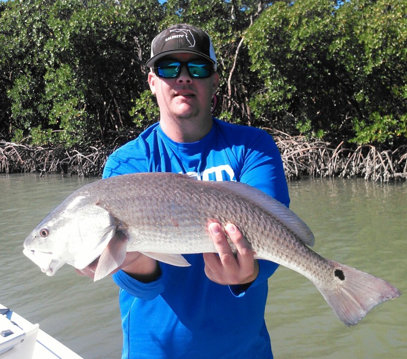 Matt Geroy with a nice redfish released during the RedSnook catch and release tournament.