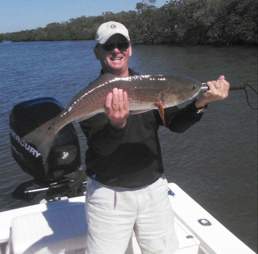 Ed with a healthy February redfish! 