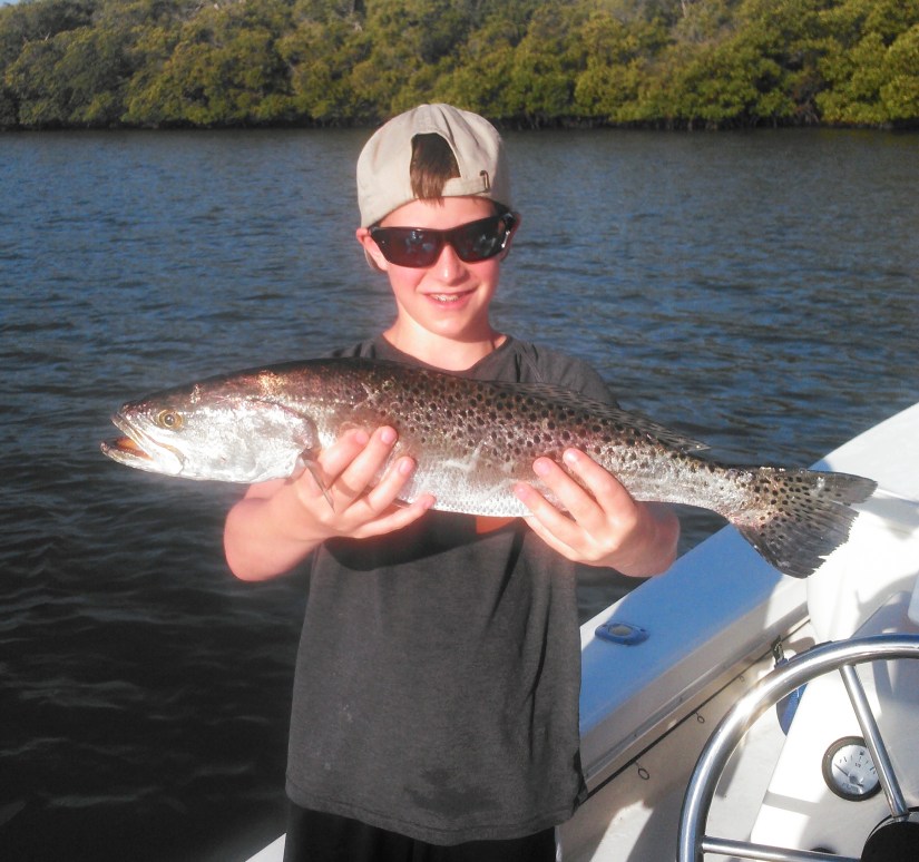 Theodore Dietrich with a big sea trout.