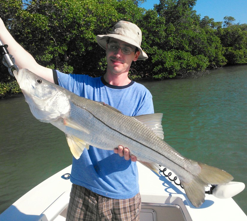 Matt with another big June snook with Capt. Todd Geroy